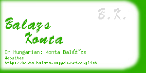 balazs konta business card